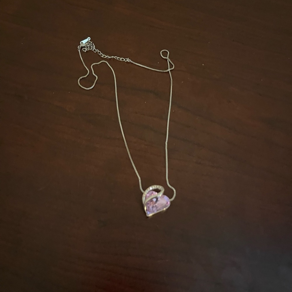 Silver necklace with Purple Heart